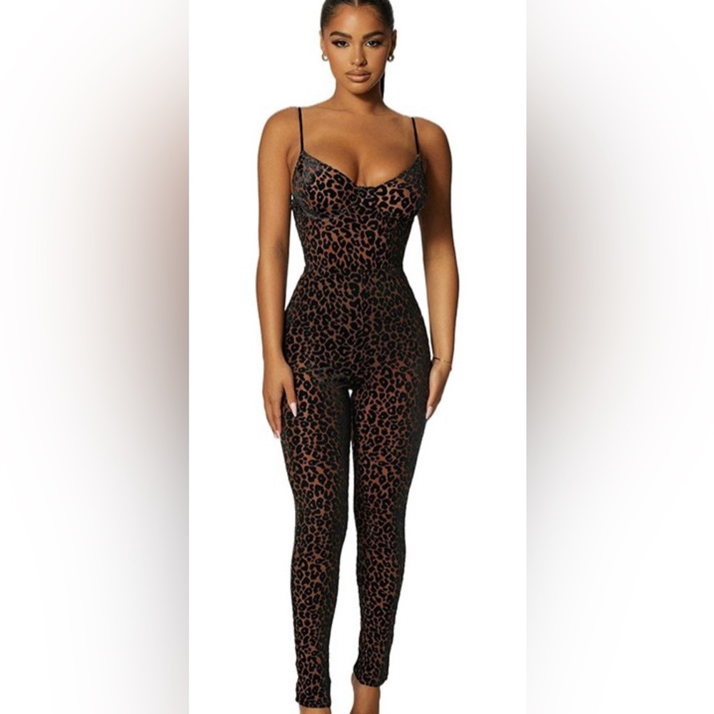 NWT Naked Wardrobe leopard jumpsuit